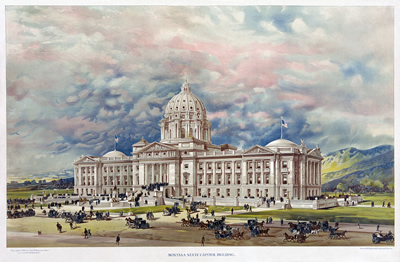 Artist's conception of the Montana state capitol