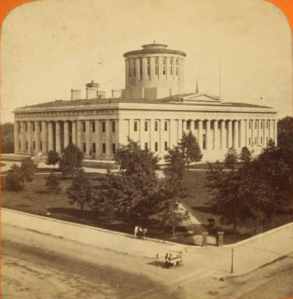 Stereoscopic card of Ohio capitol enlarged