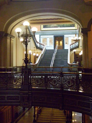 Grand staircase from second floor