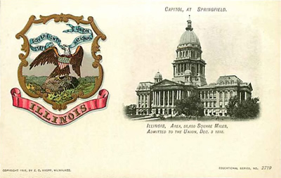 Educational series postcard of the Illinois capitol